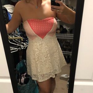 Strapless Sweetheart Lace Dress